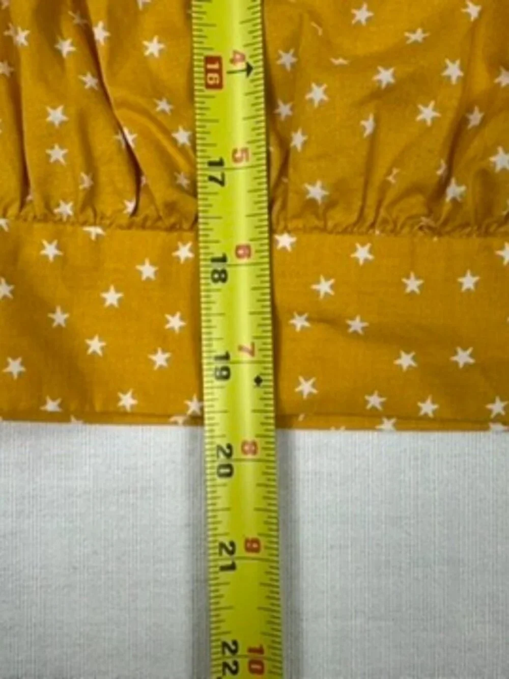 Madewell Star Scatter Wrap Top XXS Yellow Golden Mustard‎ G7804 Puff Sleeve Crop